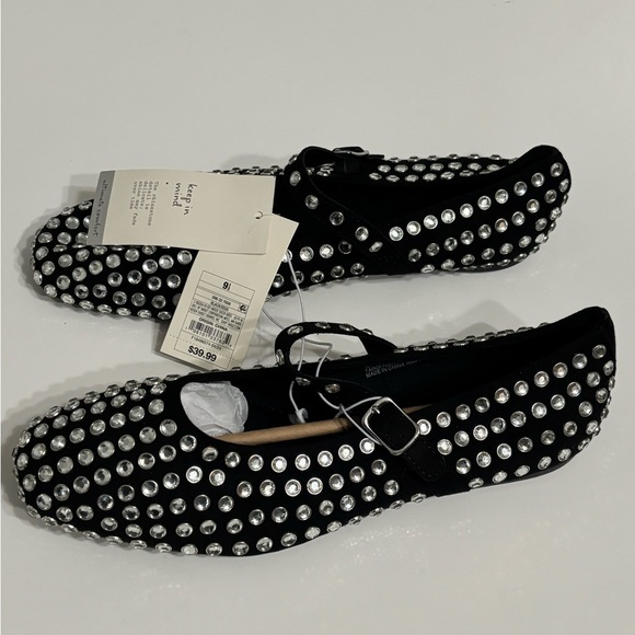 A New Day Women's Issa Rhinestone Mary Jane Ballet Flats Black Size 9.5 - Picture 4 of 5
